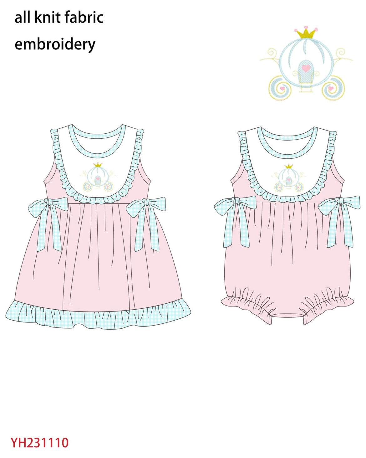 Princess Embroidery Collection - Girl Romper - eta July Boyis
