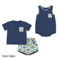 Navy Construction Vehicles Print Sibling Collection - Eta February Boyis
