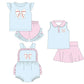 Light Blue Bow With Baseball Stitching Girl Collection - ETA February Boyis