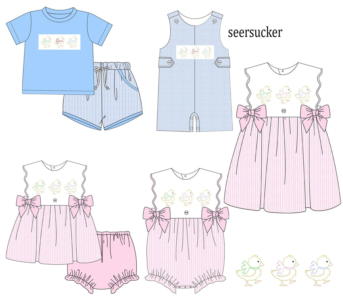 Easter Chicks Embroidery Sibling Collection - ETA February Boyis