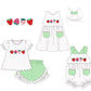 Green and White Gingham Strawberry Sibling Collection - ETA February Boyis