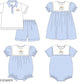Easter Three Cross Blue Gingham Sibling Collection - Eta February Boyis