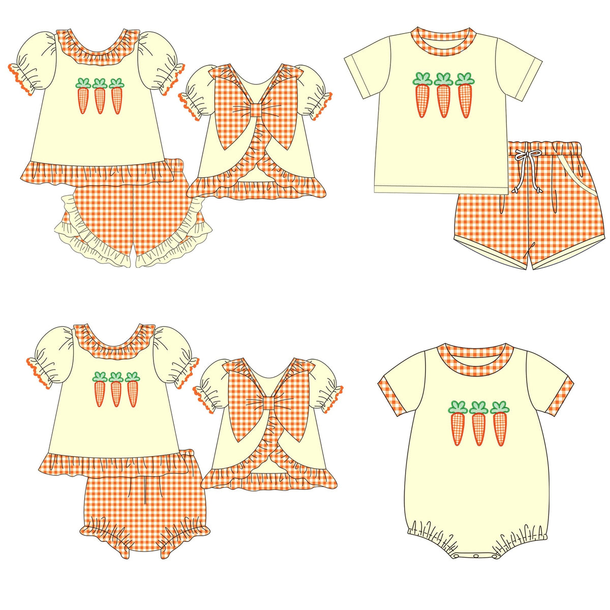 Orange and Yellow Carrot Sibling Collection - Eta February Boyis