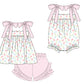 Floral Daisy Spring Pink Gingham Sibling Collection - ETA February Boyis