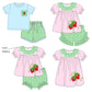 Green Gingham Strawberry Sibling Collection - ETA February Boyis