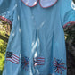 Blue Patriotic Flag Embroidery Dress Honeydew