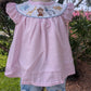 Pink Seersucker Animal Embroidery Girl Set Honeydew