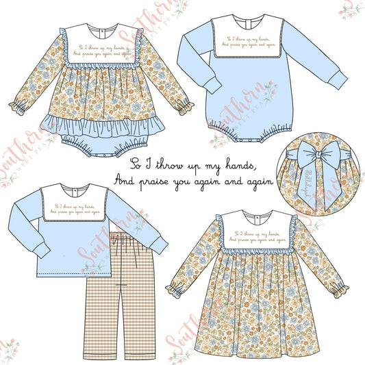 I Throw My Hands Up Hallelujah Embroidery Collection - eta September Sweet Haven Boutique