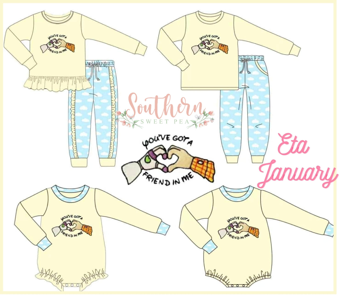 Yellow You've Got a Friend in Me Heart Hands Collection - ETA January Boyis