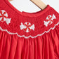 Red Candy Handsmocked Girl Romper Honeydew