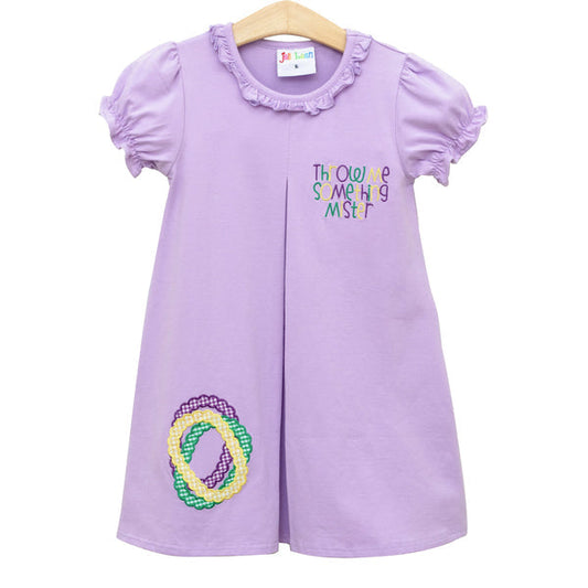 Mardi Gras Throw Me Something Mister Dress Smock Candy