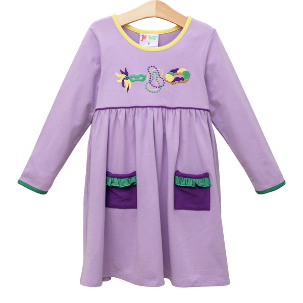Mardi Gras Trio Dress Smock Candy