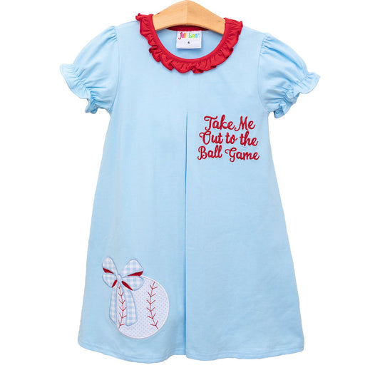 Take Me Out To The Ball Game Pleat Dress Smock Candy