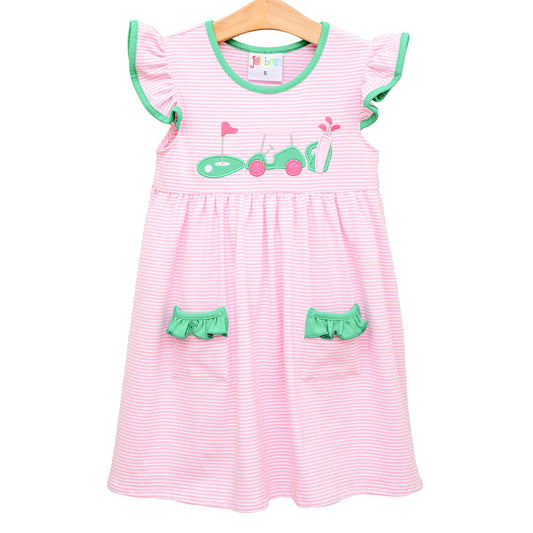 Gone Golfing Ruffle Pocket Dress Smock Candy