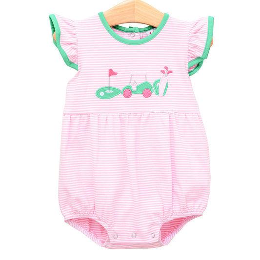 Gone Golfing Flutter Girl Bubble Smock Candy