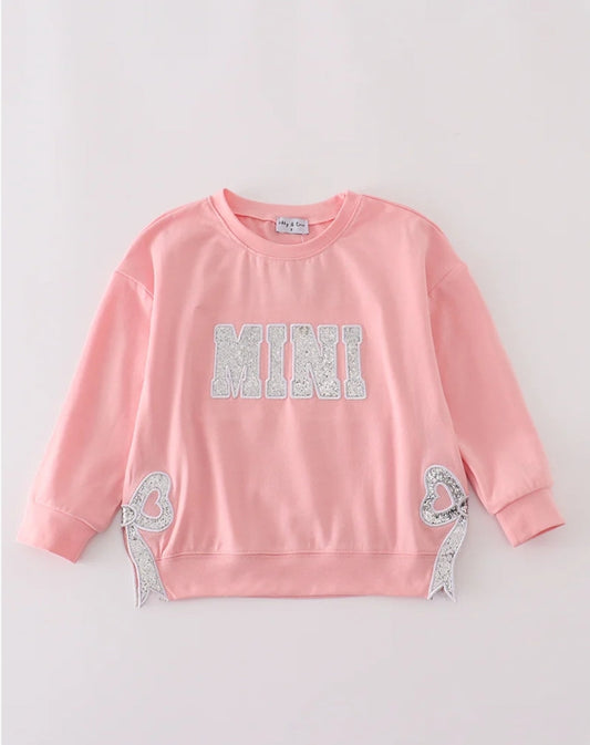 Mini Pink Glitter Long Sleeve Shirt Honeydew