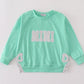 Mini Green Mint Glitter Long Sleeve Shirt Honeydew
