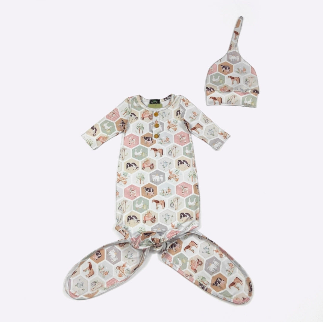 Newborn Baby Boy Gown Clover Cottage