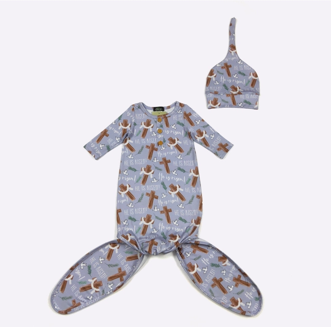 Newborn Baby Boy Gown Clover Cottage