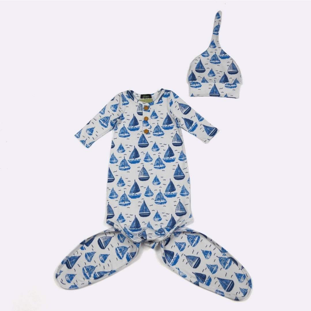 Newborn Baby Boy Gown Clover Cottage