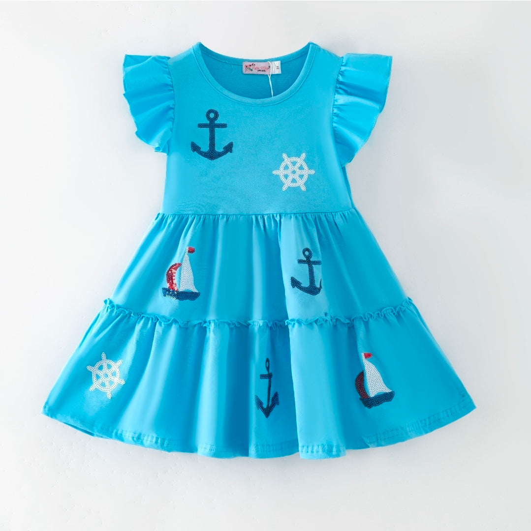 Sailor Sequin Blue Dress Clover Cottage