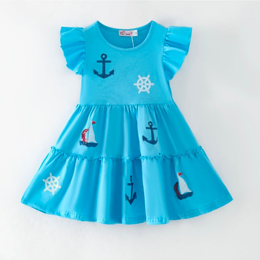 Sailor Sequin Blue Dress Clover Cottage