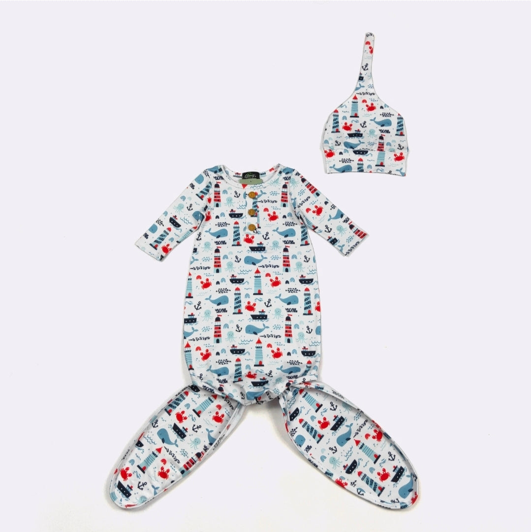 Newborn Baby Boy Gown Clover Cottage