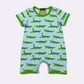 Gator Boy Print Romper Clover Cottage