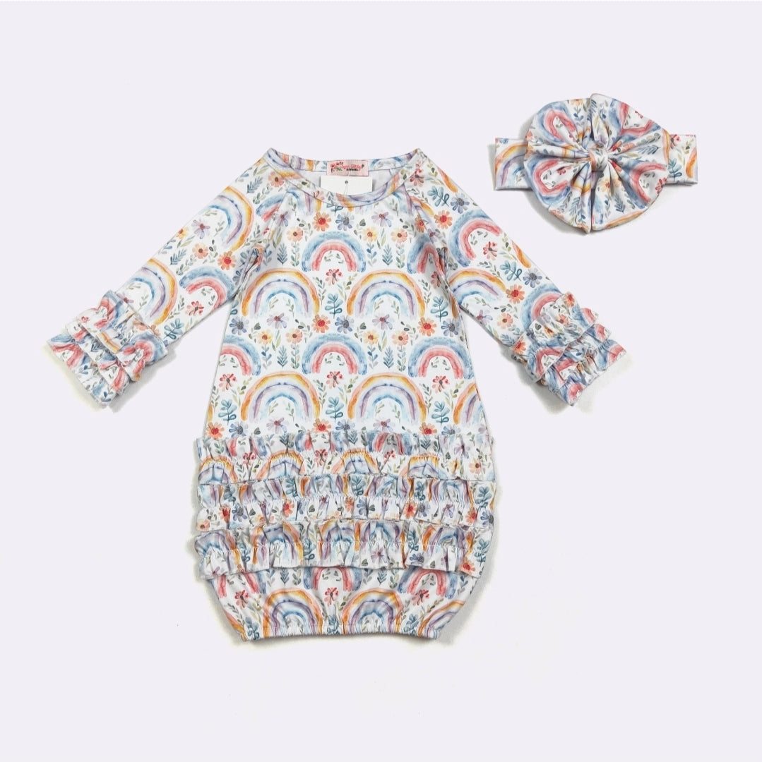 Newborn Baby Girl Gown Clover Cottage