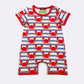 Blue Stripe Crab Boy Print Romper Clover Cottage