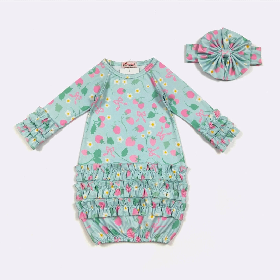 Newborn Baby Girl Gown Clover Cottage