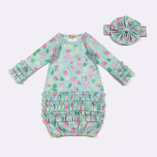 Newborn Baby Girl Gown Clover Cottage