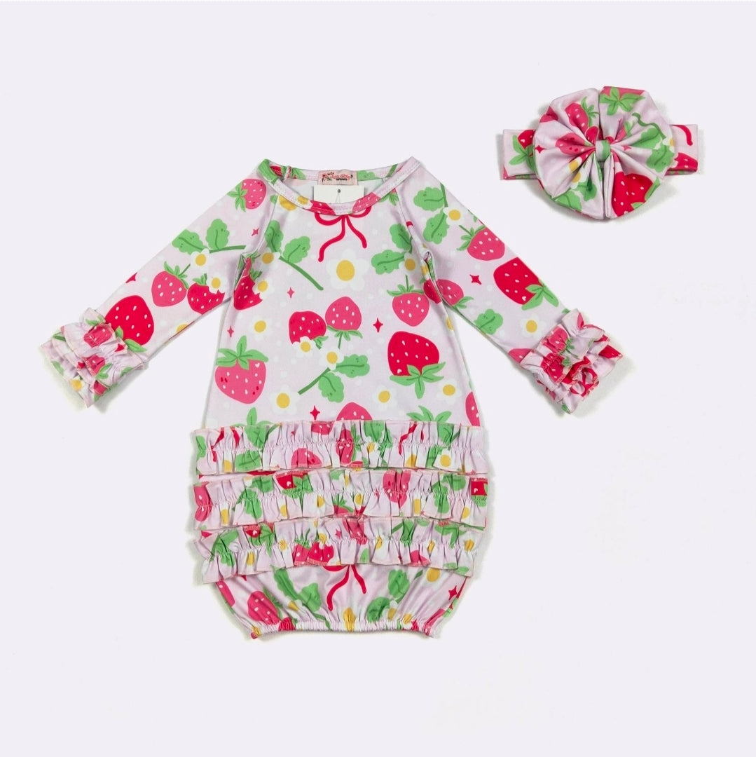 Newborn Baby Girl Gown Clover Cottage