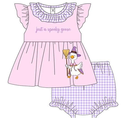 Purple Witch Silly Goose Collection - Girl Bloomer Set Boyis