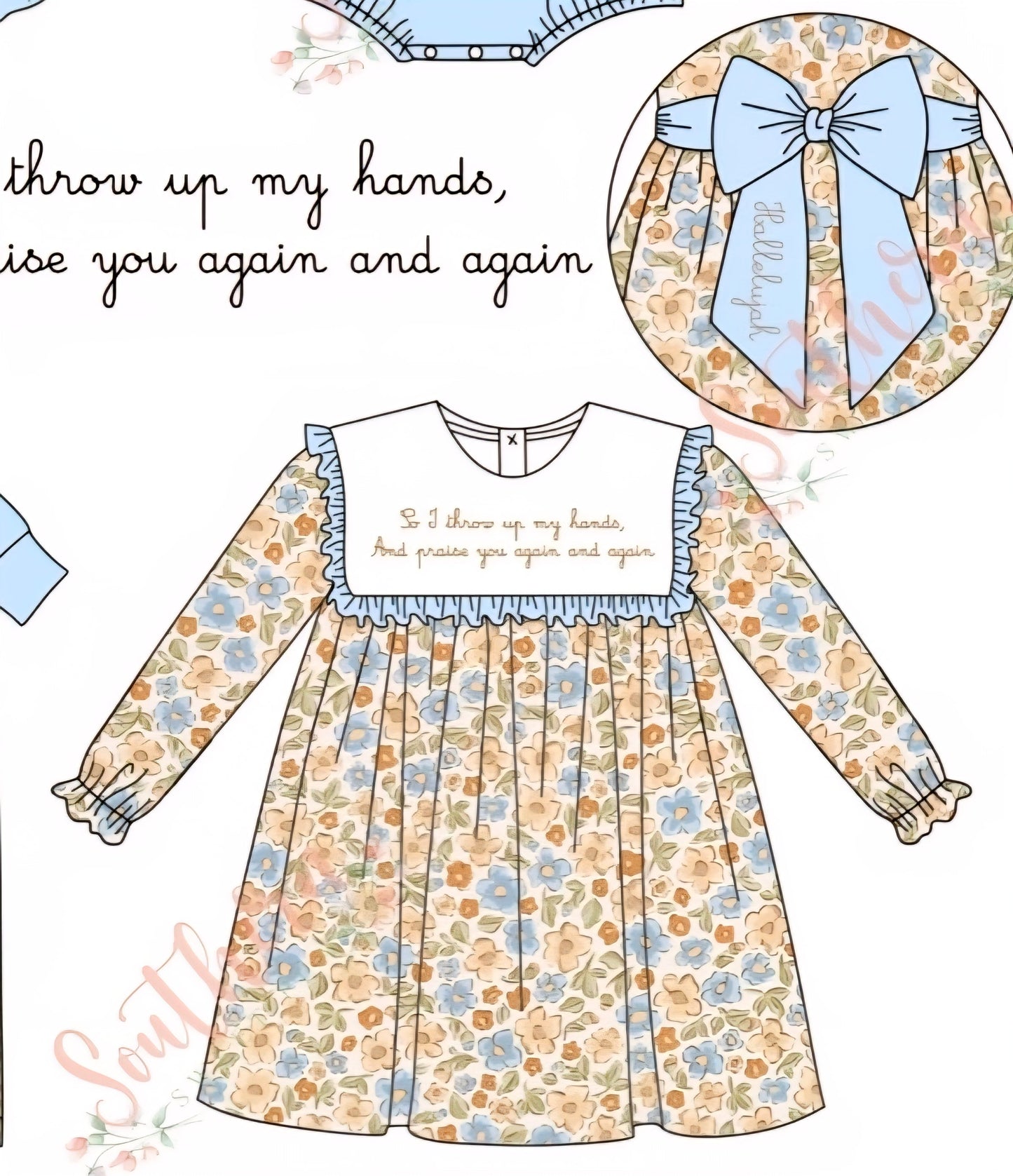 I Throw My Hands Up Hallelujah Embroidery Collection - eta September Sweet Haven Boutique