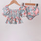 Pink Floral Smocked UPF Swim Set Honeydew