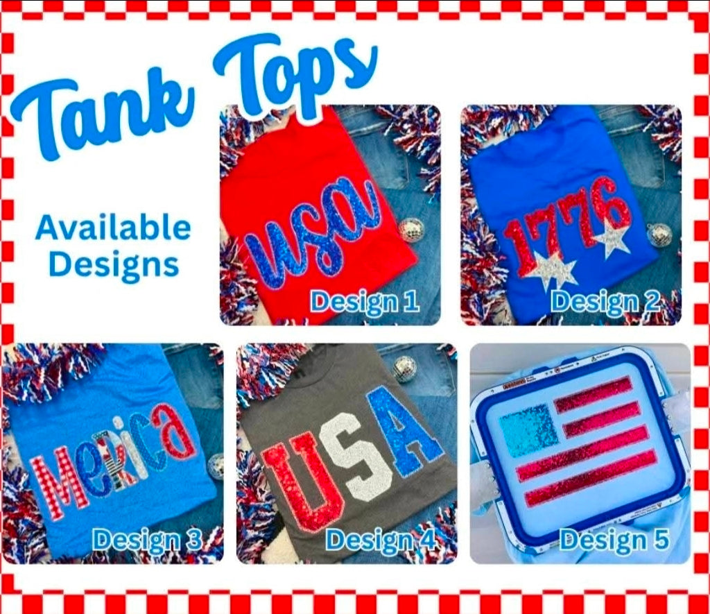 Merica USA sequin Shirt - Royal Blue