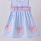 Blue Seersucker Bow Smocked Dress Honeydew