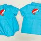 Hazel Blue Red Fish Fishing Shirt Posh Petites