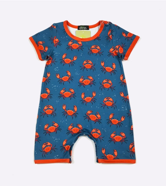 Pinchy Boy Print Romper Clover Cottage