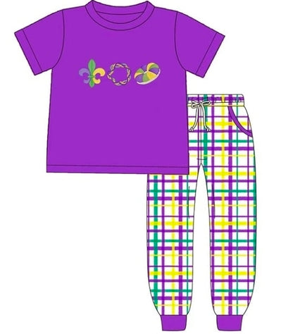 Mardi Gras Plaid Pants Set Collection - ETA December Boyis