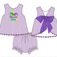 Purple Mardi Gras Seersucker Bow Back Embroidery Collection - ETA January Boyis