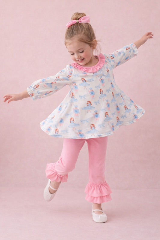 Pink Bow Nutcracker 2 Pc Girl Set Honeydew