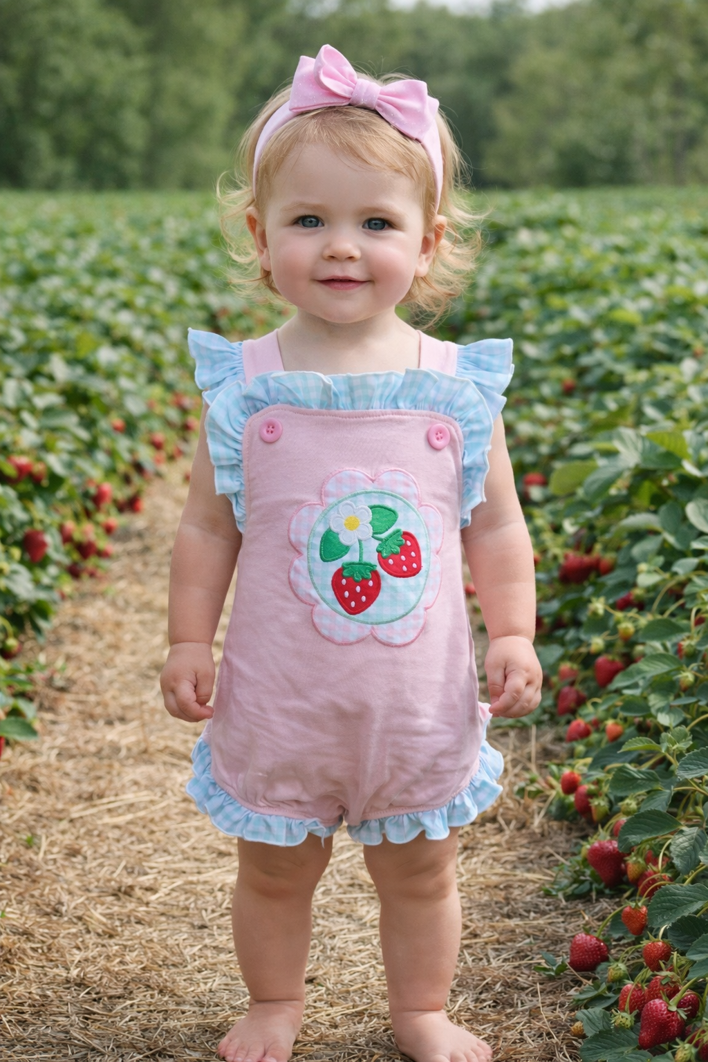 Light Pink Strawberry No Sleeve Bubble BOYIS