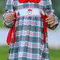 Christmas Plaid Santa Embroidered Machine Smocked Bow Plaid Girls Dress Rylee Faith