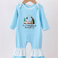 Blue Nativity Embroidery Ruffle Girl Romper Honeydew