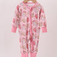 Pink Christmas Tree Cakes Bamboo Pajama Romper Honeydew