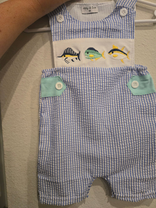 Three Fish Maui Marlin Boy Seersucker Jonjon Honeydew