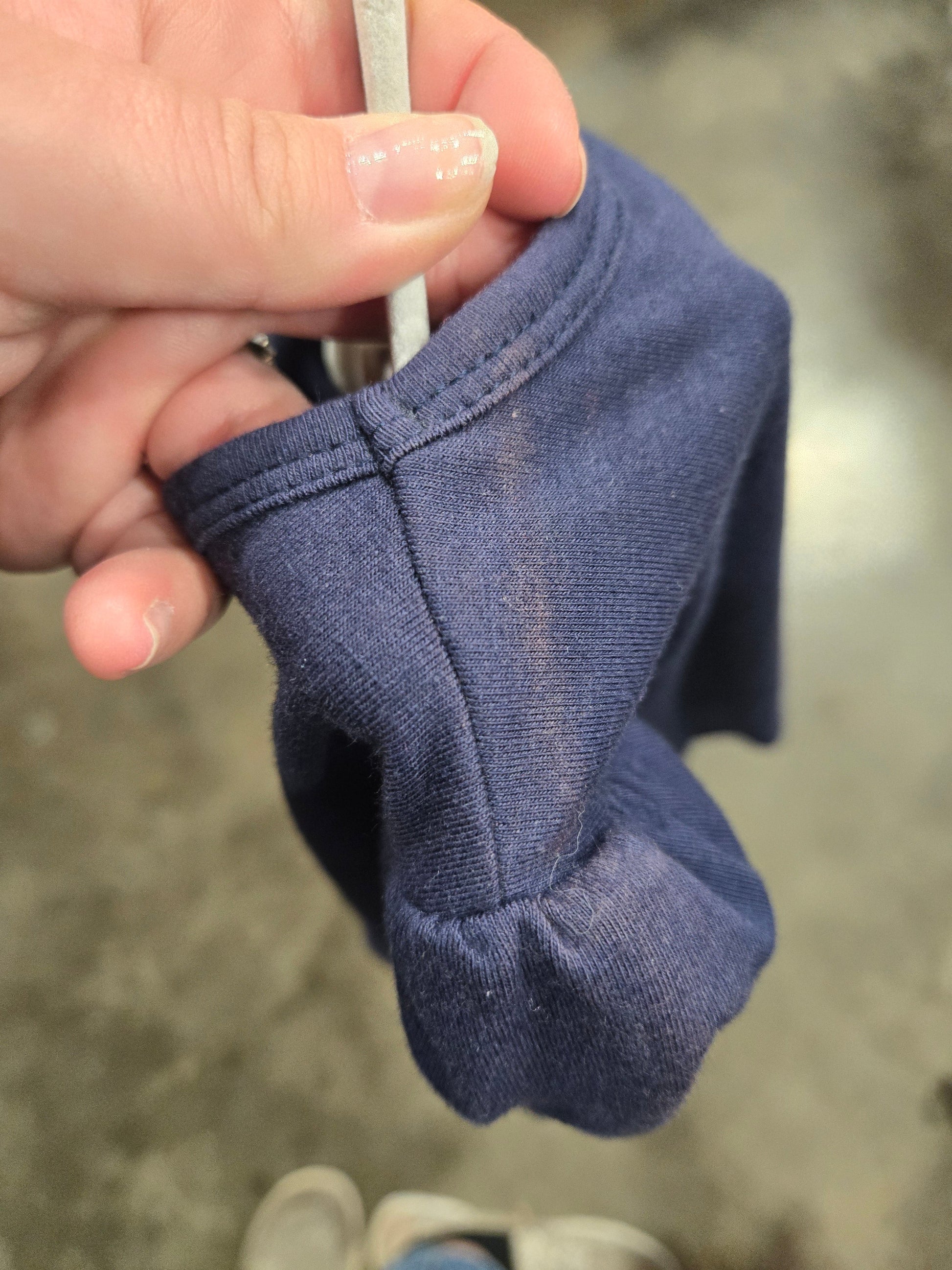 Navy Auburn Embroidery Girl Short Set Honeydew