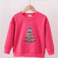 Magenta Christmas Tree Sequin Top Honeydew
